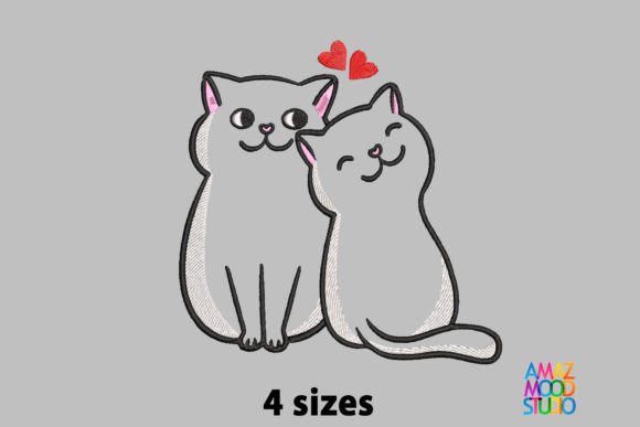 Cats Love Embroidery Design