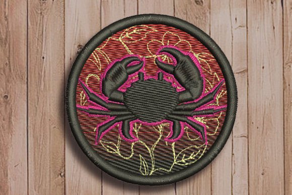 Crab in Circle: A Seasonal Embroidery Gem