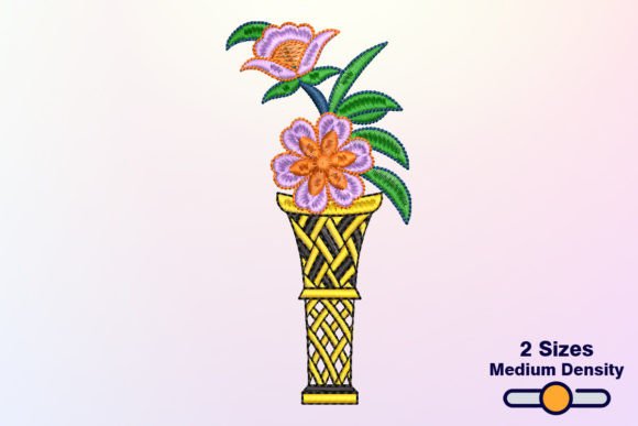 Flower in Basket Embroidery Design