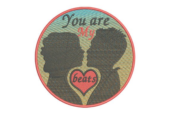 Loving Couple Embroidery Design