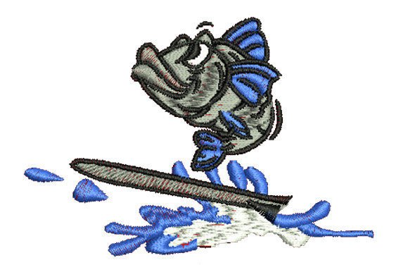 Mackerel Surfing Embroidery