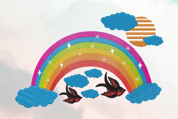 Review: Rainbow and Birds Embroidery Design